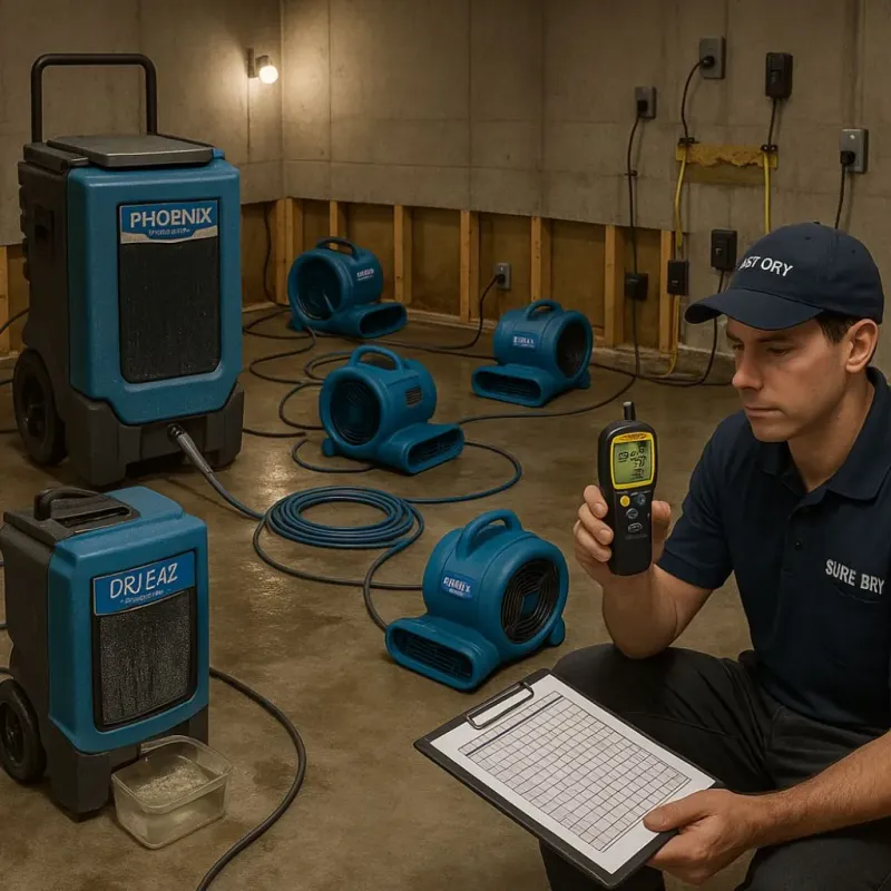Structural Drying and Dehumidification process in Burke, VA